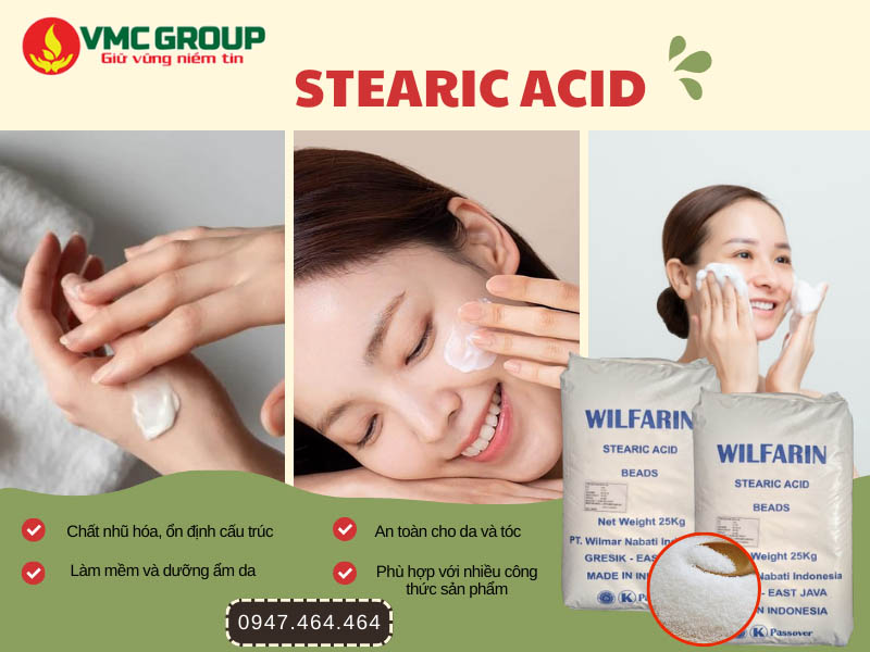 Công dụng của Stearic Acid trong mỹ phẩm